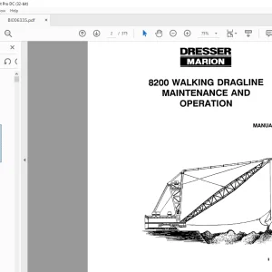 Cat Bucyrus Dresser 8200 Walking Dragline Maintenance & Operation Manual SN 23329 - PDF DOWNLOAD