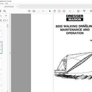 Cat Bucyrus Dresser 8200 Walking Dragline Maintenance & Operation Manual SN 23329 - PDF DOWNLOAD