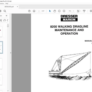 Cat Bucyrus Dresser 8200 Walking Dragline Maintenance & Operation Manual SN 23329 - PDF DOWNLOAD