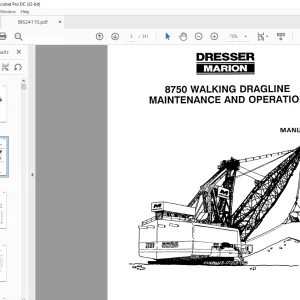 Cat Bucyrus Dresser 8750 Walking Dragline Maintenance & Operation Manual BI624110 - PDF DOWNLOAD