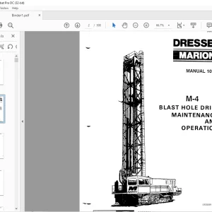 Cat Bucyrus Dresser M-4 Blast Hole Drill Maintenance & Operation Manual - PDF DOWNLOAD