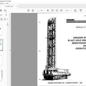 Cat Bucyrus Dresser M-4 Blast Hole Drill Maintenance & Operation Manual BI006130 - PDF DOWNLOAD