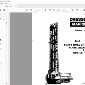 Cat Bucyrus Dresser M-4 Blast Hole Drill Maintenance & Operation Manual BI006386 - PDF DOWNLOAD