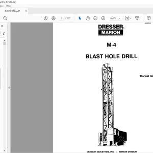 Cat Bucyrus Dresser M-4 Blast Hole Drill Operator's Manual BI006316 - PDF DOWNLOAD