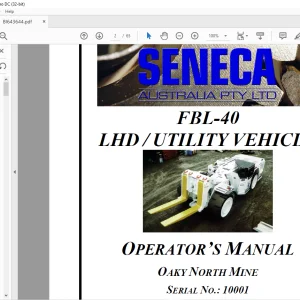 Cat Bucyrus FBL-40 LHD UTILITY VEHICLE Operator's Manual SN 10001 - PDF DOWNLOAD