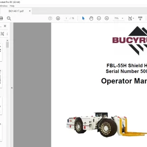 Cat Bucyrus FBL-55H Shield Hauler Operator Manual SN 5002445 - PDF DOWNLOAD