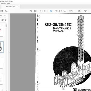 Cat Bucyrus GD25 GD35 GD45C Rotary Blasthole Drill Maintenance Manual BI615901 - PDF DOWNLOAD