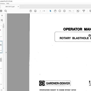 Cat Bucyrus GDCHP Rotary Blasthole Drill Operator Manual BI615913 - PDF DOWNLOAD