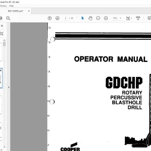 Cat Bucyrus GDCHP Rotary Percussive Blasthole Drill Operator Manual BI615896 - PDF DOWNLOAD