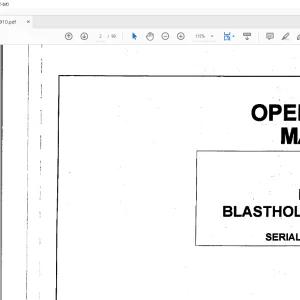 Cat Bucyrus GDCM Rotary Blasthole Drill Operator Manual SN 759252 - PDF DOWNLOAD
