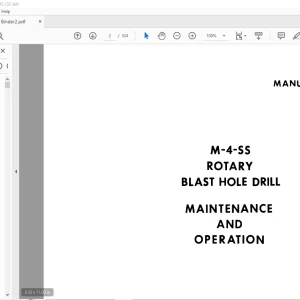 Cat Bucyrus M-4-SS Blast Hole Drill Maintenance & Operation Manual BI006459 - PDF DOWNLOAD