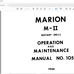 Cat Bucyrus M-II Rotary Drill Operation & Maintenance Manual 1051 - PDF DOWNLOAD