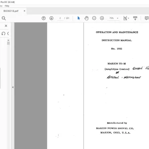 Cat Bucyrus MARION 151-M Dragline Operation & Maintenance Instruction Manual BI006018 - PDF DOWNLOAD