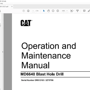 Cat Bucyrus MD6640 Blast Hole Drill Operation and Maintenance Manual SN2Z70T86 - PDF DOWNLOAD