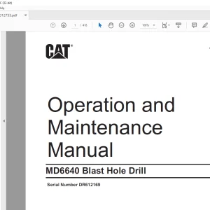Cat Bucyrus MD6640 Blast Hole Drill Operation and Maintenance Manual SNDR612169 - PDF DOWNLOAD
