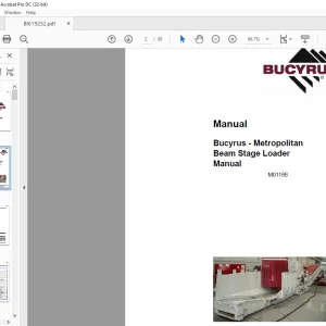 Cat Bucyrus Metropolitan Beam Stage Loader Manual BI619252 - PDF DOWNLOAD