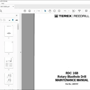 Cat Bucyrus RDC 16B Rotary Blasthole Drill Maintenance Manual PN 1405747 - PDF DOWNLOAD