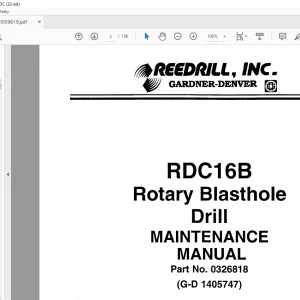 Cat Bucyrus RDC16B Rotary Blasthole Drill Maintenance Manual PN 0326818 - PDF DOWNLOAD