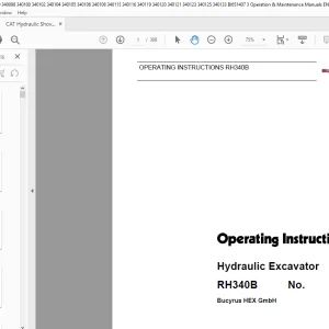 Cat Bucyrus RH340B Hydraulic Excavator Operating Instruction Manual - PDF DOWNLOAD