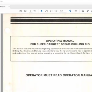 Cat Bucyrus SC8000 Drilling Rig Super Carrier Operating Manual BI009935 - PDF DOWNLOAD