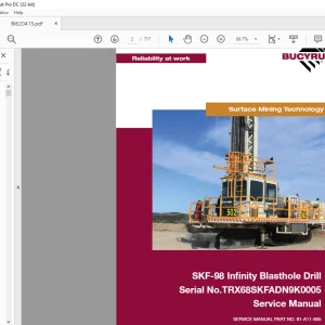 Cat Bucyrus SKF-98 Infinity Blasthole Drill Service Manual SN TRX68SKFADN9K0005 - PDF DOWNLOAD