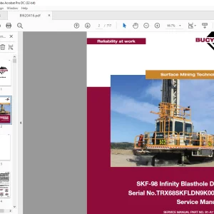 Cat Bucyrus SKF-98 Infinity Blasthole Drill Service Manual SN TRX68SKFLDN9K0006 - PDF DOWNLOAD