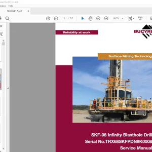 Cat Bucyrus SKF-98 Infinity Blasthole Drill Service Manual SN TRX68SKFPDN9K0008 - PDF DOWNLOAD