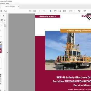 Cat Bucyrus SKF-98 Infinity Blasthole Drill Service Manual SN TRX68SKFPDN9K0008 - PDF DOWNLOAD