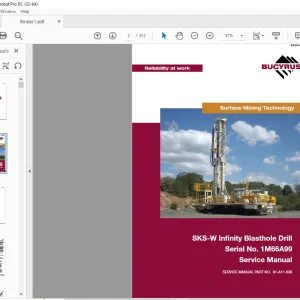 Cat Bucyrus SKS-W Infinity Blasthole Drill Service Manual SN 1M66A99 - PDF DOWNLOAD