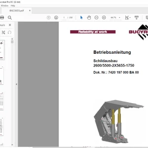 Cat Bucyrus Schildausbau 2600/5500-2X5655-1750 Betriebsanleitung BI623655 - PDF DOWNLOAD (German)