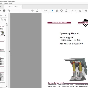 Cat Bucyrus Shield support 1143/3048-2x4113-1750 Operating Manual BI622250 - PDF DOWNLOAD