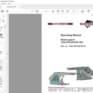 Cat Bucyrus Shield support 1250/2780-2X3056-1500 Operating Manual BI622821 - PDF DOWNLOAD