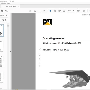 Cat Bucyrus Shield support 1295/2743-2x4310-1750 Operating Manual EM019341-0 - PDF DOWNLOAD