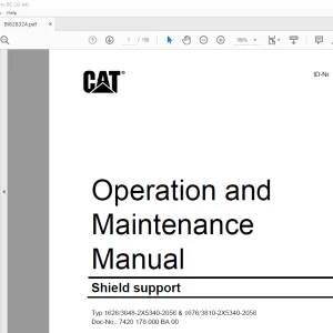 Cat Bucyrus Shield support 1626/3048-2X5340-2056 & 1676/3810-2X5340-2056 Operating Manual - PDF DOWNLOAD