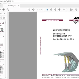 Cat Bucyrus Shield support 25505500-2x3926-1750 Operating Manual BI622269 - PDF DOWNLOAD