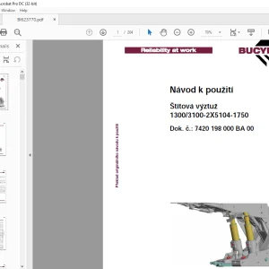 Cat Bucyrus Štítová výztuž 1300/3100-2X5104-1750 Návod k použití BI623770 - PDF DOWNLOAD (Czech)