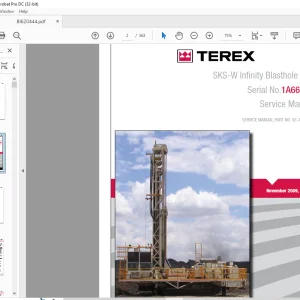 Cat Bucyrus Terex SKS-W Infinity Blasthole Drill Service Manual SN 1A66K53 - PDF DOWNLOAD