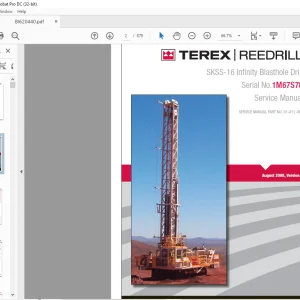 Cat Bucyrus Terex SKSS-16 Infinity Blasthole Drill Service Manual SN 1M67S78 - PDF DOWNLOAD