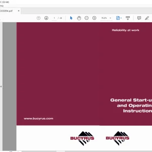 Cat Bucyrus VT620 General Start-up & Operating Instructions Manual SN BI000894 - PDF DOWNLOAD