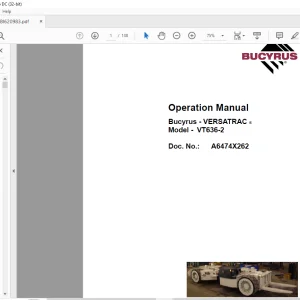 Cat Bucyrus VT636-2 Operation Manual BI620983 - PDF DOWNLOAD