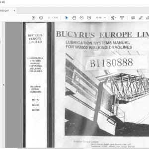 Cat Bucyrus W2000 Walking Draglines Lubrication System Manual BI180888 - PDF DOWNLOAD