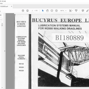 Cat Bucyrus W2000 Walking Draglines Lubrication System Manual BI180889 - PDF DOWNLOAD