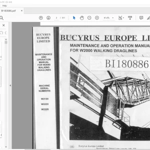 Cat Bucyrus W2000 Walking Draglines Maintenance & Operation Manual BI180886 - PDF DOWNLOAD