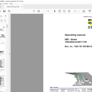 Cat DBT - Shield 1092/2845-2x3851-1750 Operating Manual EM026795-0 - PDF DOWNLOAD