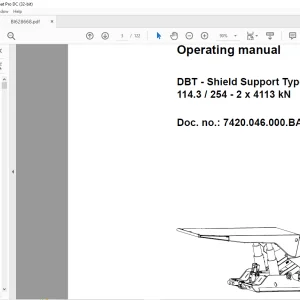 Cat DBT - Shield Support Type 114.3/254-2 x 4113 kN Operating Manual BI628668 - PDF DOWNLOAD
