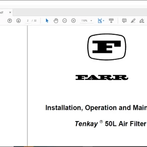 Cat FARR Tenkay ® 50L Air Filter Installation, Operation and Maintenance Manual BI616897  - PDF DOWNLOAD