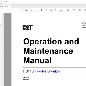 Cat FB110 Feeder Breaker Operation and Maintenance Manual BI016382 - PDF DOWNLOAD
