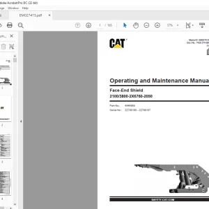 Cat Face-End Shield 2100 3800-2X6760-2050 Operating & Maintenance Manual SN ZZ700100 - ZZ700107 - PDF DOWNLOAD