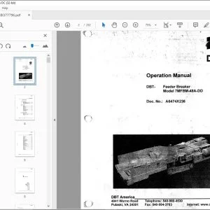Cat Feeder Breaker DBT 7MFBM-4BA-DD Operation and Maintenance Manual BI377796 - PDF DOWNLOAD