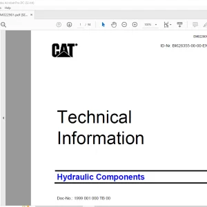 Cat Hydraulic Components Technical Information Manual EM022901-0 - PDF DOWNLOAD